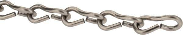 Made in USA - 0.105" Diam Stainless Steel Single Jack Chain - 30 Lb Load Limit, 16 Links per Foot, #12 - Eagle Tool & Supply