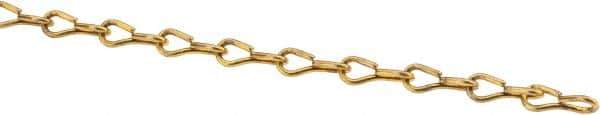 Made in USA - 0.034" Diam Brass Single Jack Chain - 2 Lb Load Limit, 40 Links per Foot, #20 - Eagle Tool & Supply