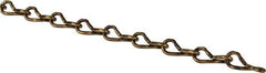 Made in USA - 0.047" Diam Brass Single Jack Chain - 4 Lb Load Limit, 31 Links per Foot, #18 - Eagle Tool & Supply