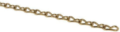 Made in USA - 0.08" Diam Brass Single Jack Chain - 11 Lb Load Limit, 19 Links per Foot, #14 - Eagle Tool & Supply