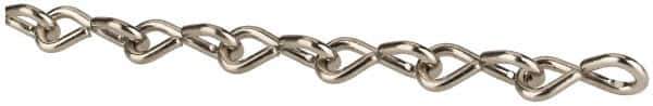 Made in USA - 0.034" Diam Steel Single Jack Chain - 3 Lb Load Limit, #20, Nickel Plated Finish - Eagle Tool & Supply