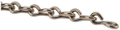 Made in USA - 0.192" Diam Steel Single Jack Chain - 88 Lb Load Limit, #6, Nickel Plated Finish - Eagle Tool & Supply