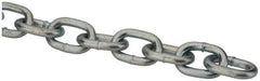 Made in USA - 0.08" Diam Steel Double Loop Chain - 90 Lb Load Limit, #3, Pre-Galvanized Finish, 1.49" Inside Length - Eagle Tool & Supply