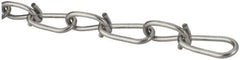 Made in USA - 0.105" Diam Steel Double Loop Chain - 155 Lb Load Limit, #1, Zinc Plated Finish, 1.54" Inside Length - Eagle Tool & Supply