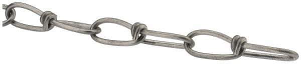 Peerless Chain - 0.12" Diam Steel Double Loop Chain - 200 Lb Load Limit, #1/0, Zinc Plated Finish, 1.78" Inside Length - Eagle Tool & Supply