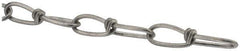 Peerless Chain - 0.12" Diam Steel Double Loop Chain - 200 Lb Load Limit, #1/0, Zinc Plated Finish, 1.78" Inside Length - Eagle Tool & Supply