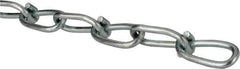 Campbell - 0.148" Diam Steel Double Loop Chain - 305 Lb Load Limit, #3/0, Zinc Plated Finish, 2.17" Inside Length - Eagle Tool & Supply