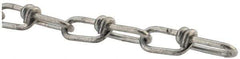 Campbell - 0.135" Diam Steel Double Loop Chain - 256 Lb Load Limit, #2/0, Hot Galvanized Finish, 2.17" Inside Length - Eagle Tool & Supply