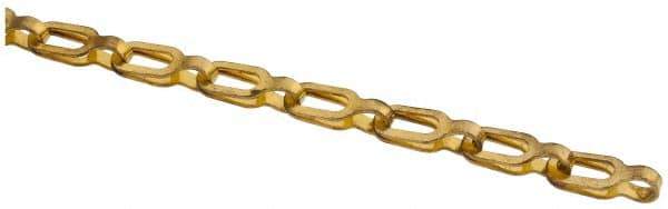 Made in USA - 0.023" Diam Brass Plumber's Safety Chain - 30 Lb Load Limit, #1/0, Standard Finish, 0.55" Inside Length - Eagle Tool & Supply