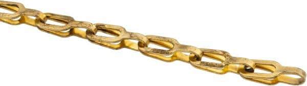 Made in USA - 0.028" Diam Brass Plumber's Safety Chain - 40 Lb Load Limit, #1, Standard Finish, 0.65" Inside Length - Eagle Tool & Supply