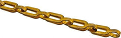 Made in USA - 0.028" Diam Brass Plumber's Safety Chain - 50 Lb Load Limit, #2, Standard Finish, 0.7" Inside Length - Eagle Tool & Supply