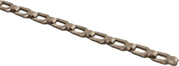 Made in USA - 0.018" Diam Brass Plumber's Safety Chain - 23 Lb Load Limit, #2/0, Nickel Plated Finish, 0.55" Inside Length - Eagle Tool & Supply