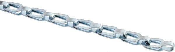 Made in USA - 0.028" Diam Brass Plumber's Safety Chain - 40 Lb Load Limit, #1, Zinc Plated Finish, 0.65" Inside Length - Eagle Tool & Supply