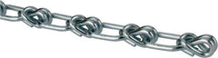 Campbell - 0.12" Diam Steel Single Loop Chain - 265 Lb Load Limit, #1/0, Zinc Plated Finish, 1.29" Inside Length - Eagle Tool & Supply