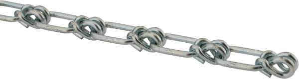 Campbell - 0.162" Diam Steel Single Loop Chain - 485 Lb Load Limit, #4/0, Zinc Plated Finish, 1.8" Inside Length - Eagle Tool & Supply