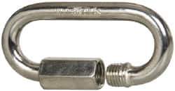 Campbell - Zinc Plated Carbon Steel Quick Link - 1/4" Diameter, 880 Lb Load Limit - Eagle Tool & Supply