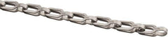 Made in USA - 0.023" Diam Stainless Steel Plumber's Safety Chain - 75 Lb Load Limit, 24 Links per Foot, #1/0, Standard Finish - Eagle Tool & Supply