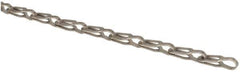 Made in USA - 0.028" Diam Stainless Steel Plumber's Safety Chain - 100 Lb Load Limit, 20 Links per Foot, #1, Standard Finish - Eagle Tool & Supply