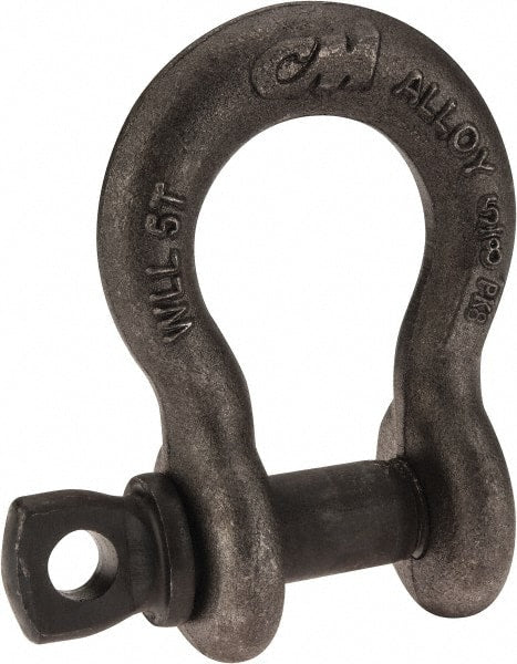 CM - 5/8 Inch Nominal Chain Size, 5 Ton Alloy Steel Screw Pin Anchor Shackle - Eagle Tool & Supply