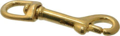 Value Collection - 3" Long Oval Swivel Eye Bolt Snap - Solid Brass with 1/4" Snap Opening - Eagle Tool & Supply