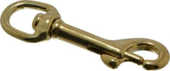 Value Collection - 3" Long Oval Swivel Eye Bolt Snap - Solid Brass with 1/4" Snap Opening - Eagle Tool & Supply