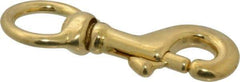 Value Collection - 3-1/8" Long Oval Swivel Eye Bolt Snap - Solid Brass with 5/16" Snap Opening - Eagle Tool & Supply