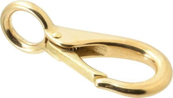 Value Collection - 3-7/8" Long Fixed Eye Boat Snap - Solid Brass with 5/8" Snap Opening - Eagle Tool & Supply