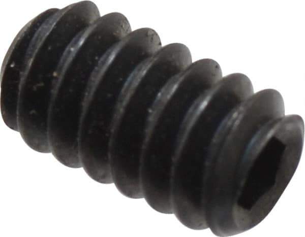 Unbrako - #6-32 UNC, 1/4" OAL, Cup Point Set Screw - Grade 8 Alloy Steel, 1/16" Key - Eagle Tool & Supply