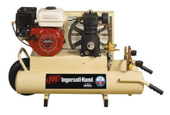 Ingersoll-Rand - 5.5 HP Stationary Gas Air Compressor - Honda Engine, Horizontal Configuration, Twin 8 Gallon, 11.8 CFM, 135 Max psi - Eagle Tool & Supply