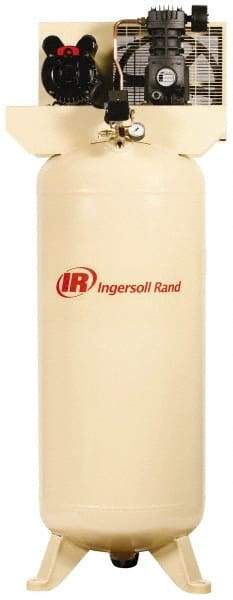 Ingersoll-Rand - 5 hp, 60 Gal Stationary Electric Vertical Air Compressor - Single Phase, 135 Max psi, 18.1 CFM, 230 Volt - Eagle Tool & Supply