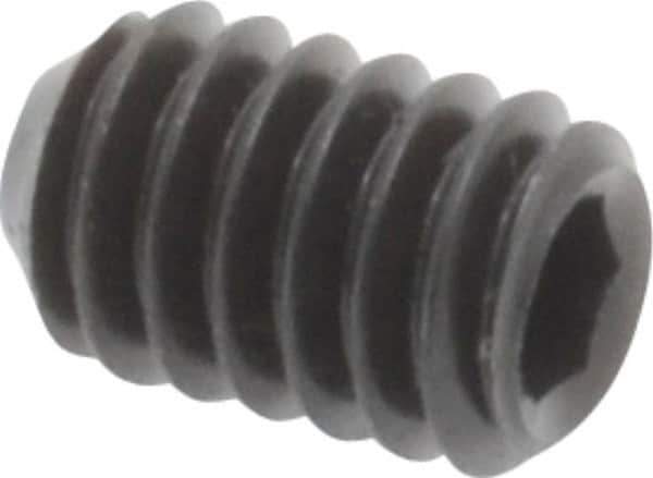 Unbrako - #8-32 UNC, 1/4" OAL, Cup Point Set Screw - Grade 8 Alloy Steel, 5/64" Key - Eagle Tool & Supply