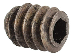 Unbrako - #10-24 UNC, 1/4" OAL, Cup Point Set Screw - Grade 8 Alloy Steel, 3/32" Key - Eagle Tool & Supply