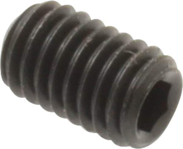 Unbrako - #10-32 UNF, 5/16" OAL, Cup Point Set Screw - Grade 8 Alloy Steel, 3/32" Key - Eagle Tool & Supply