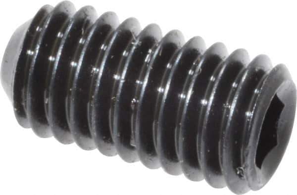 Unbrako - #10-32 UNF, 3/8" OAL, Cup Point Set Screw - Grade 8 Alloy Steel, 3/32" Key - Eagle Tool & Supply