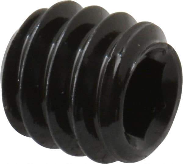 Unbrako - 1/4-20 UNC, 1/4" OAL, Cup Point Set Screw - Grade 8 Alloy Steel, 1/8" Key - Eagle Tool & Supply