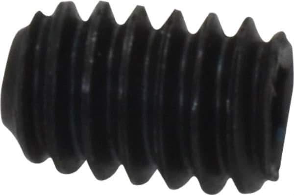 Unbrako - 1/4-20 UNC, 3/8" OAL, Cup Point Set Screw - Grade 8 Alloy Steel, 1/8" Key - Eagle Tool & Supply
