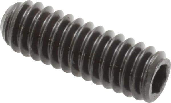 Unbrako - 1/4-20 UNC, 3/4" OAL, Cup Point Set Screw - Grade 8 Alloy Steel, 1/8" Key - Eagle Tool & Supply