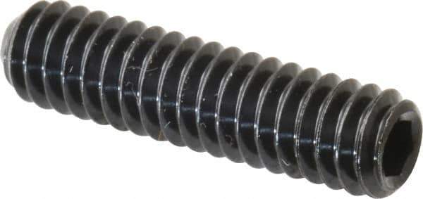 Unbrako - 1/4-20 UNC, 1" OAL, Cup Point Set Screw - Grade 8 Alloy Steel, 1/8" Key - Eagle Tool & Supply