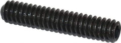 Unbrako - 1/4-20 UNC, 1-1/4" OAL, Cup Point Set Screw - Grade 8 Alloy Steel, 1/8" Key - Eagle Tool & Supply