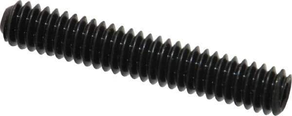 Unbrako - 1/4-20 UNC, 1-1/2" OAL, Cup Point Set Screw - Grade 8 Alloy Steel, 1/8" Key - Eagle Tool & Supply