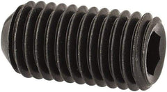 Unbrako - 1/4-28 UNF, 1/2" OAL, Cup Point Set Screw - Grade 8 Alloy Steel, 1/8" Key - Eagle Tool & Supply