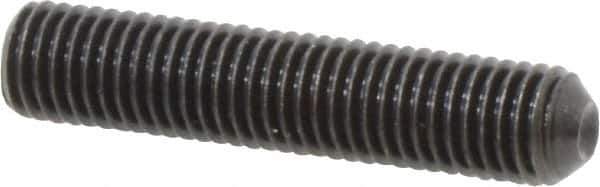 Unbrako - 1/4-28 UNF, 1-1/4" OAL, Cup Point Set Screw - Grade 8 Alloy Steel, 1/8" Key - Eagle Tool & Supply