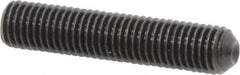 Unbrako - 1/4-28 UNF, 1-1/4" OAL, Cup Point Set Screw - Grade 8 Alloy Steel, 1/8" Key - Eagle Tool & Supply