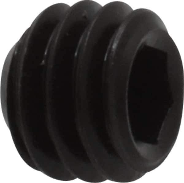 Unbrako - 5/16-18 UNC, 1/4" OAL, Cup Point Set Screw - Grade 8 Alloy Steel, 3/32" Key - Eagle Tool & Supply