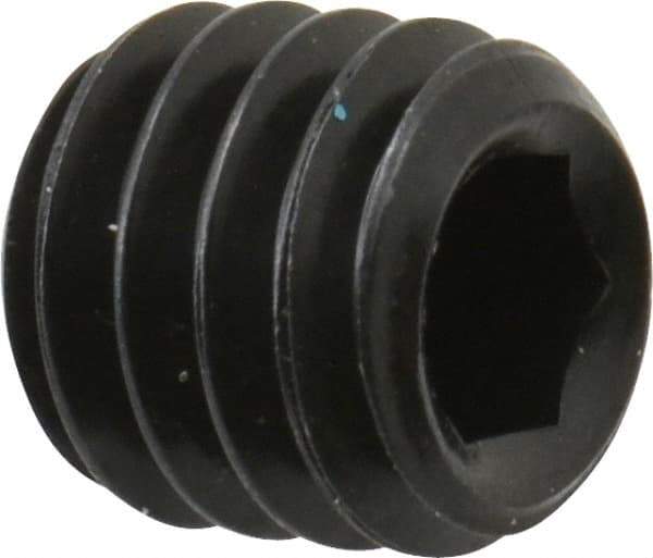 Unbrako - 5/16-18 UNC, 5/16" OAL, Cup Point Set Screw - Grade 8 Alloy Steel, 3/32" Key - Eagle Tool & Supply