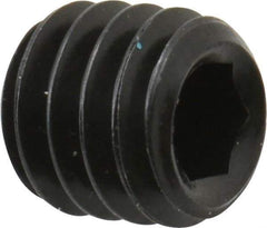 Unbrako - 5/16-18 UNC, 5/16" OAL, Cup Point Set Screw - Grade 8 Alloy Steel, 3/32" Key - Eagle Tool & Supply