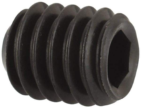 Unbrako - 5/16-18 UNC, 3/8" OAL, Cup Point Set Screw - Grade 8 Alloy Steel, 3/32" Key - Eagle Tool & Supply
