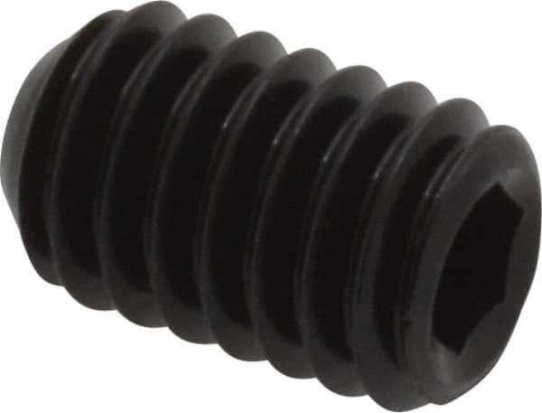 Unbrako - 5/16-18 UNC, 1/2" OAL, Cup Point Set Screw - Grade 8 Alloy Steel, 3/32" Key - Eagle Tool & Supply