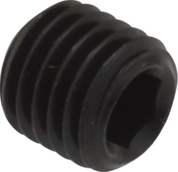 Unbrako - 5/16-24 UNF, 5/16" OAL, Cup Point Set Screw - Grade 8 Alloy Steel, 3/32" Key - Eagle Tool & Supply