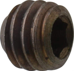 Unbrako - 3/8-16 UNC, 5/16" OAL, Cup Point Set Screw - Grade 8 Alloy Steel, 3/16" Key - Eagle Tool & Supply
